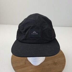 Tillak Hat Cap Strap Back Black 5 Panel Nylon Mesh Back Mens One Size
